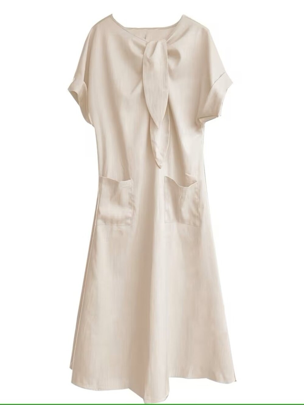 NWOT Summer Tunic-Style Dress With Front Bow and Pockets